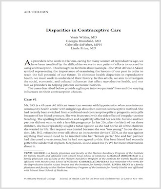 Disparities in contraceptive care
